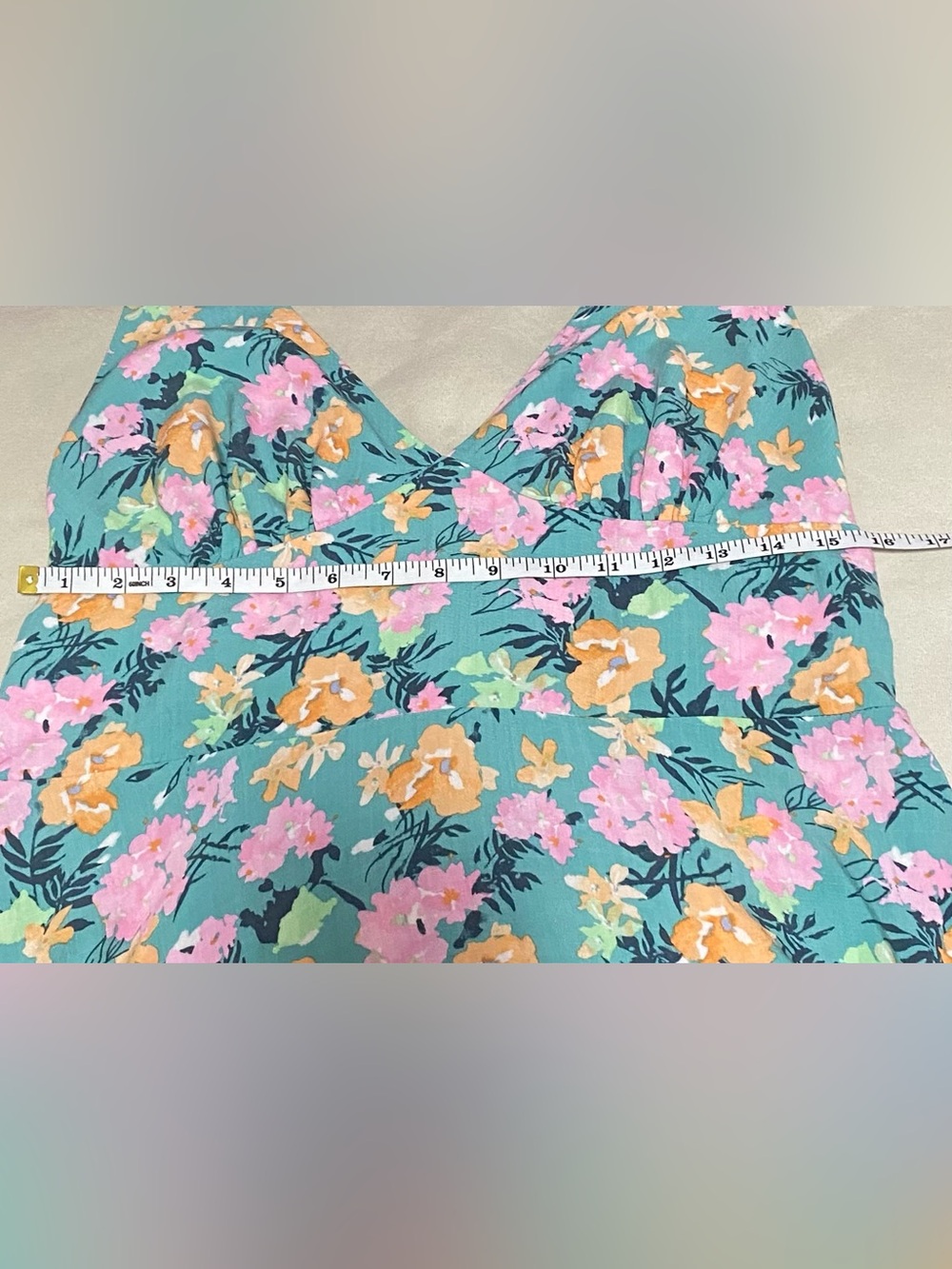 wild fable Mint Green midi Dress with Pink, Yellow & Teal Floral Print - Picture 9 of 10